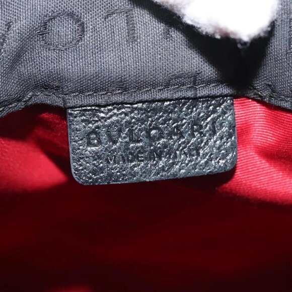 BVLGARI Logo Mania Hand Bag Canvas Black Silver - Picture 12 of 15